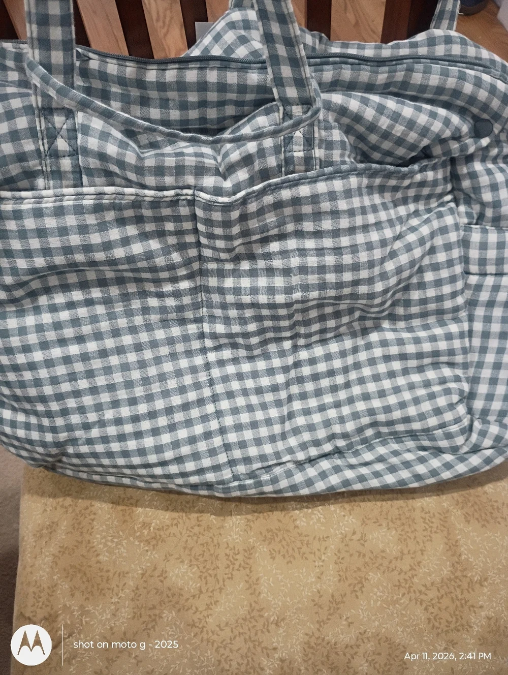 Zara Gingham Maternity Tote - Picture 2 of 7